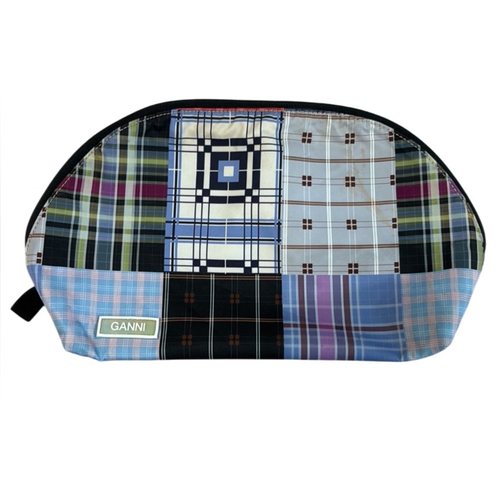 GANNI Patchwork Plaid Tech Festival Travel Toiletry Bag